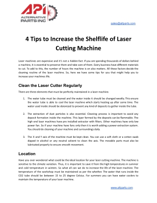 4 Tips to Increase the Shelflife of Laser Cutting Machine