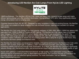 Introducing LED NexGen Arc-Cob Lamps From HyLite LED Lighting