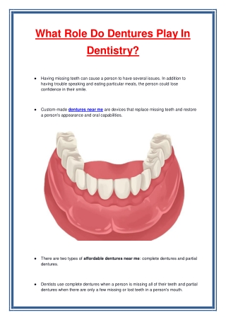 What Role Do Dentures Play In Dentistry