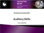 Auditory Skills