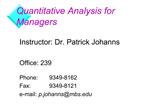 Quantitative Analysis for Managers