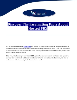 Discover The Fascinating Facts About Hosted PBX