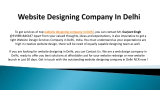 Top Website Designing Company In Delhi India