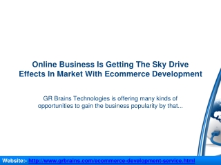 Online Business Is Getting The Sky Drive Effects In Market