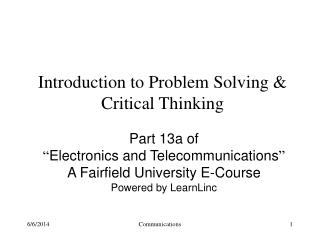 Introduction Of Problem Solving