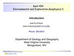 Tom Wilson, Department of Geology and Geography
