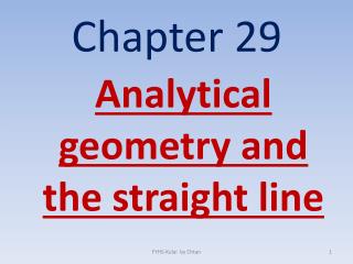 Analytical geometry and the straight line