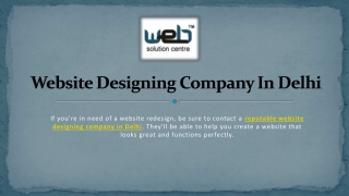 Reputable Website Designing Company in Delhi