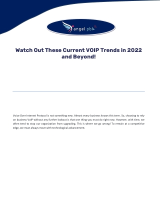 Watch Out These Current VOIP Trends in 2022 and Beyond!
