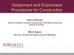 Debarment and Enjoinment Procedures for Construction