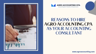 Reasons to Hire  Agro Accounting CPA  as your Accounting Consultant..