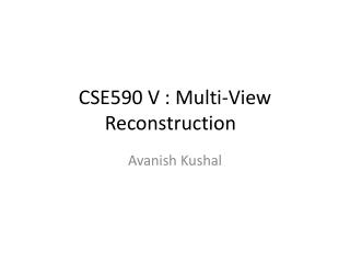 CSE590 V : Multi-View Reconstruction