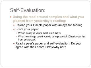 Self-Evaluation: