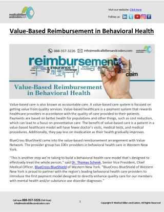 Ppt Value Based Reimbursement In Behavioral Health Powerpoint