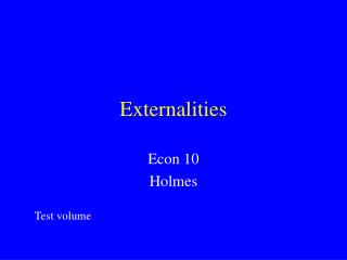 Externalities