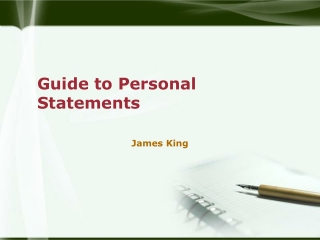Guide to Personal Statements