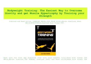 PDF) Bodyweight Training The Easiest Way to Overcome Gravity and get Muscle Hypertrophy by Training your Strength PDF eB