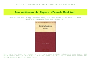 #^R.E.A.D.^ Les malheurs de Sophie (French Edition) Book PDF EPUB
