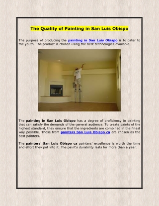 The Quality of Painting in San Luis Obispo
