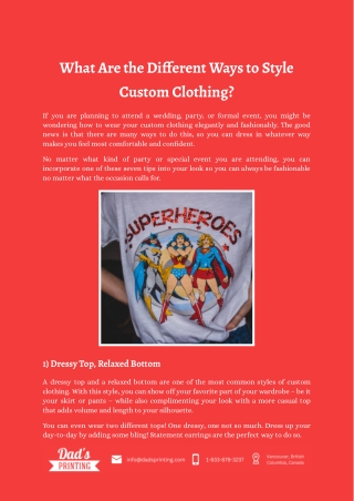 What Are the Different Ways to Style Custom Clothing?