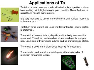 Applications of Ta