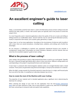 An excellent engineer's guide to laser cutting