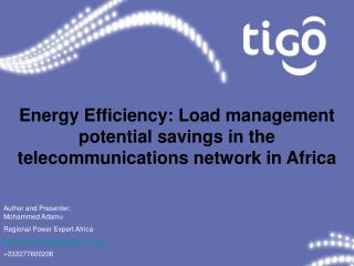 Energy Efficiency: Load management potential savings in the telecommunications network in Africa