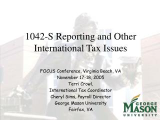 1042-S Reporting and Other International Tax Issues