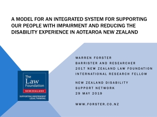Warren Forster Barrister and Researcher 2017 New Zealand law Foundation