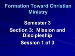 Formation Toward Christian Ministry