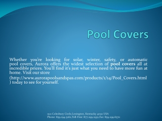 Pool Covers 