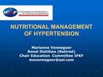 NUTRITIONAL MANAGEMENT OF HYPERTENSION