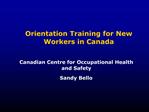 Orientation Training for New Workers in Canada