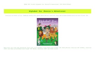[READ PDF] Kindle Alphabet Zoo (Ronnie's Adventures) [PDF EPUB KINDLE]