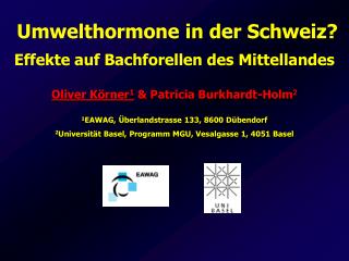 Oliver Körner 1 &amp; Patricia Burkhardt-Holm 2