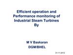 Efficient operation and Performance monitoring of Industrial Steam Turbines By