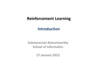 Reinforcement Learning Introduction