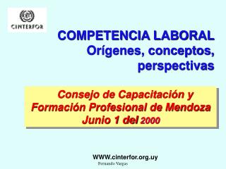 Consejo de Capacitación y Formación Profesional de Mendoza Junio 1 del 2000