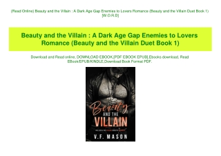 {Read Online} Beauty and the Villain  A Dark Age Gap Enemies to Lovers Romance (Beauty and the Villain Duet Book 1) [W.O
