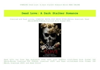 DOWNLOAD Dead Love A Dark Stalker Romance Ebook READ ONLINE