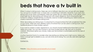 beds that have a tv built in