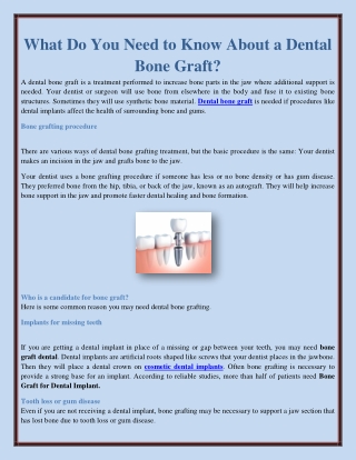 What Do You Need to Know About a Dental Bone Graft?