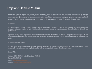 Implant Dentist Miami