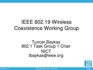 IEEE 802.19 Wireless Coexistence Working Group