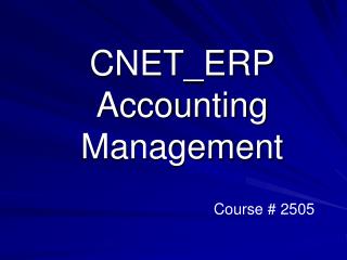 CNET_ERP Accounting Management