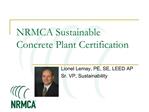 NRMCA Sustainable Concrete Plant Certification