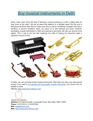 Buy musical instruments in Delhi for Perfection