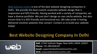 Awarded Best Website Designing Company in Delhi India