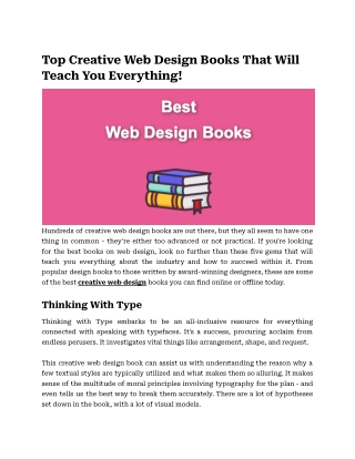 Top Creative Web Design Books That Will Teach You Everything