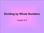 Dividing by Whole Numbers
